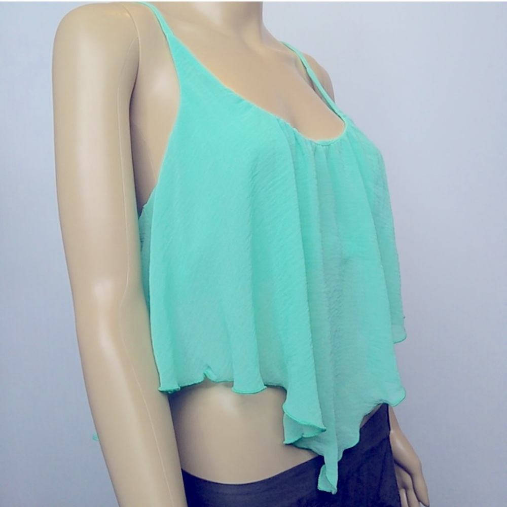 MIIN Mint Green cropped tank Top